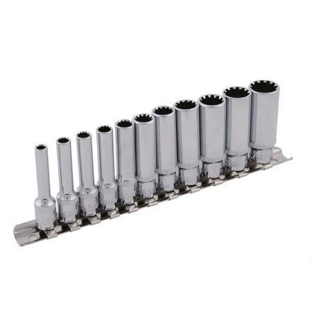 Set chei tubulare 12 unghiuri 12 bucăți 1/4" 4-13 mm CrV