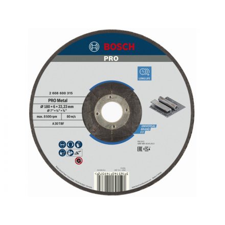 BOSCH PRO Tisztítókorong fémre 180 x 6,0 x 22,2 mm A 30 T BF (oSa)