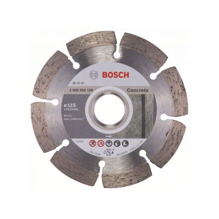 BOSCH Gyémánt vágókorong 115 x 1,6 x 10 x 22,2 mm szegmentált Standard for Concrete