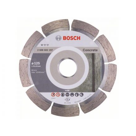 Disc de tăiere cu diamant BOSCH 125 x 1,6 x 10 x 22,2 mm segmentat Standard pentru beton