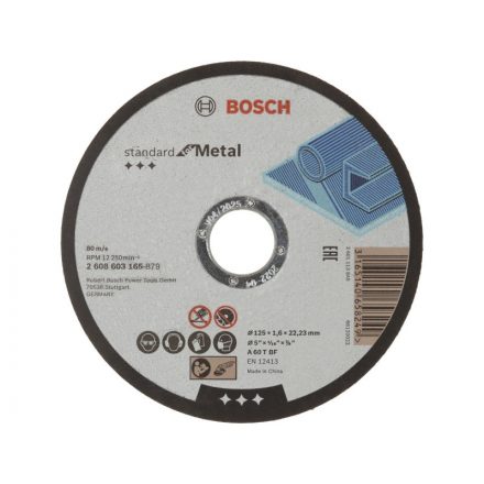 BOSCH Vágókorong fémre 125 x 1,6 x 22,2 mm Standard for Metal A 60 T BF