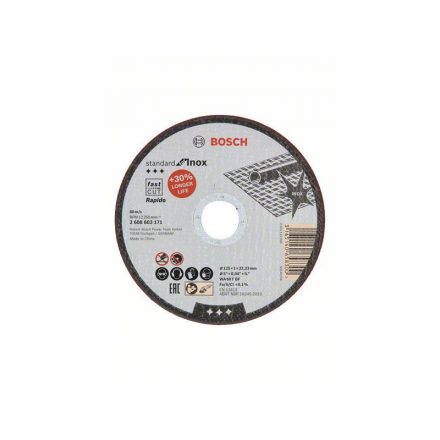 BOSCH Disc de tăiere pentru metal 125 x 1,0 x 22,2 mm inox drept WA 60 T BF Rapido