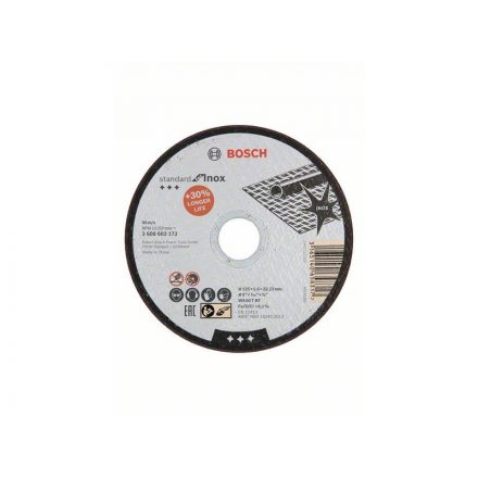 BOSCH Disc de tăiere pentru metal 125 x 1,6 x 22,2 mm drept inox WA 60 T BF