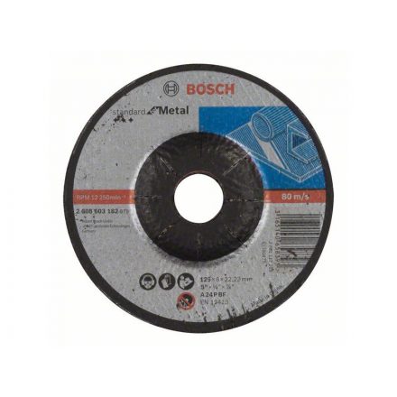 Disc de curățare BOSCH pentru metal 125 x 6,0 x 22,2 mm îndoit Standard pentru metal A 24 P BF