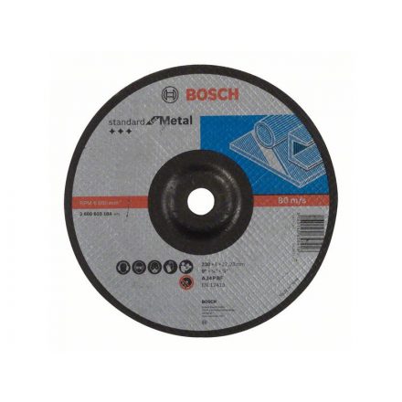 Disc de curățare BOSCH pentru metal 230 x 6,0 x 22,2 mm îndoit Standard pentru metal A 24 P BF