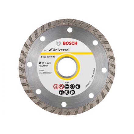 BOSCH Gyémánt vágókorong 115 x 2,0 x 7,0 x 22,2 mm Turbo ECO for Universal (10 db)