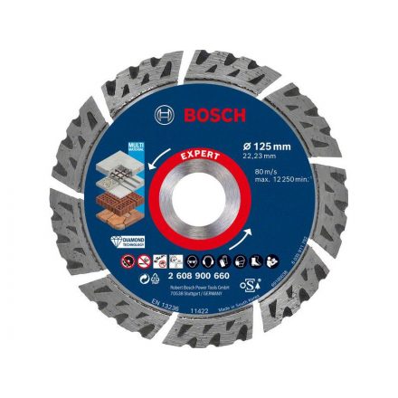 Disc de tăiere cu diamant BOSCH EXPERT 125 x 2,2 x 12 x 22,2 mm segmentat MultiMaterial