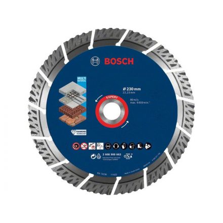 Disc de tăiere cu diamant BOSCH EXPERT 230 x 2,2 x 15 x 22,2 mm segmentat MultiMaterial