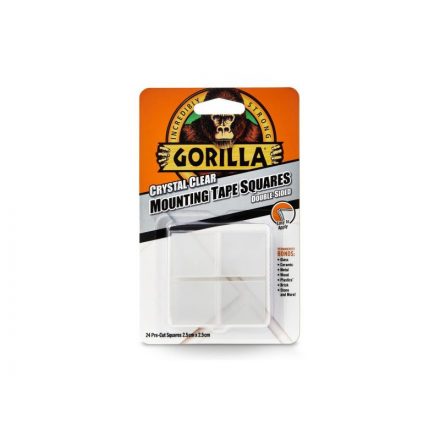 GORILLA Bandă adezivă cu două fețe transparentă 25 mm x 25 mm (24 buc)