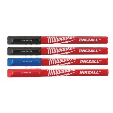 Marker MILWAUKEE INKZALL™ din fetru negru 0,6 mm colorat (4 buc)