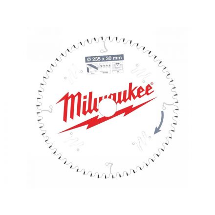 Pânză de ferăstrău MILWAUKEE pentru aluminiu 235 x 30 x 2,4 mm /60T TF NEG