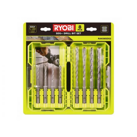 RYOBI Kőzetfúró készlet 8 részes SDS-Plus RAK08SDS2