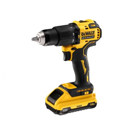 DEWALT Mașină de găurit cu percuție cu acumulator 18 V fără perie de cărbune (2 x 2,0 Ah baterie + încărcător + TSTAK) DCD709D2T