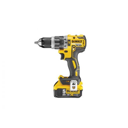 DEWALT Mașină de găurit cu percuție cu acumulator 18 V fără perie de cărbune (2 x baterie de 5,0 Ah + încărcător) DCD796P2