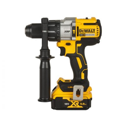 DEWALT Mașină de găurit cu percuție cu acumulator 18 V fără perie de cărbune (2 x baterie de 5,0 Ah + încărcător) DCD996P2