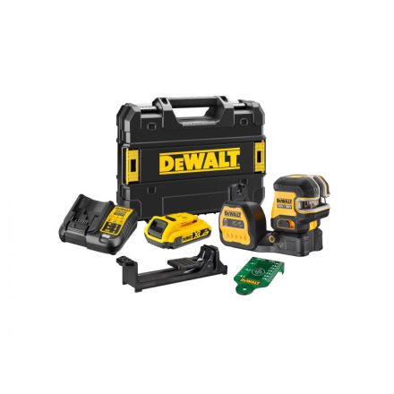 DEWALT Laser punct și linie fără fir 12-18 V (verde) (1 baterie de 2,0 Ah + încărcător) DCE822D1G18