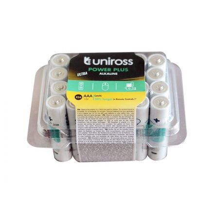 Baterie alcalină UNIROSS AAA/micro durabilă 1,5 V (24 buc)