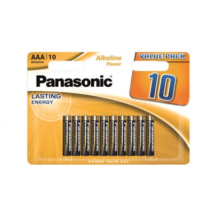 PANASONIC AAA/mikro tartós alkáli elem 1,5 V (10 bl/cs)