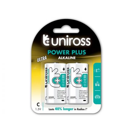 Baterie alcalină durabilă UNIROSS C/baby 1,5 V (2 buc)