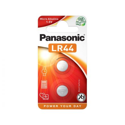 Pilă buton alcalină PANASONIC LR44 1,5 V (2 buc)