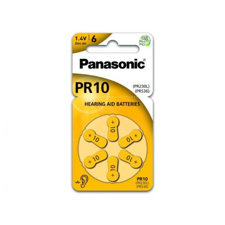 Baterie pentru proteză auditivă PANASONIC PR10 zinc-aer 1,4 V (6 buc)