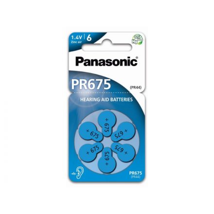 Baterie pentru proteză auditivă PANASONIC PR675 zinc-air 1,4 V (6 buc)