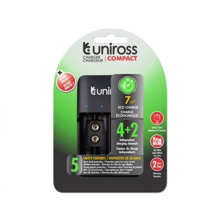 Incarcator de baterii UNIROSS cu protectie AA/AAA/9V