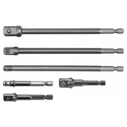 Set de adaptoare pentru chei tubulare YATO 6 părți 1/4" Hex -> 1/4", 3/8", 1/2" pătrat CrV