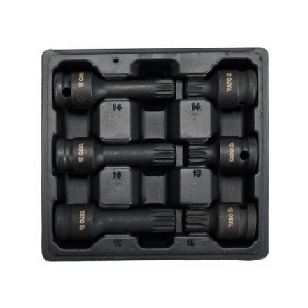 Set chei tubulare YATO Bit de mașină 6 buc. Spline 1/2" M14-M18 CrMo