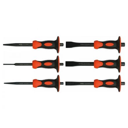 Set dălți YATO cu apărător de mână din 6 părți de 180 mm